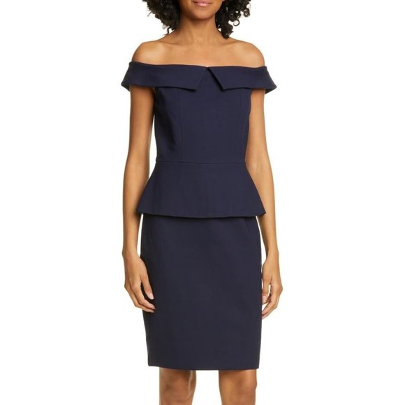TED BAKER Bardot Off Shoulder Peplum Dress - Picture 2 of 12